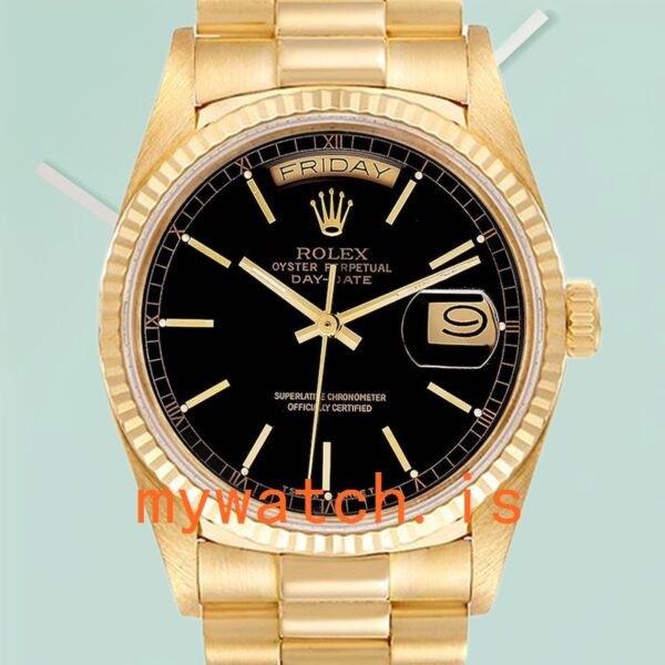Rolex Day-Date Mens 18038 36mm Automatic Stainless Steel: Genuine vs. Replica